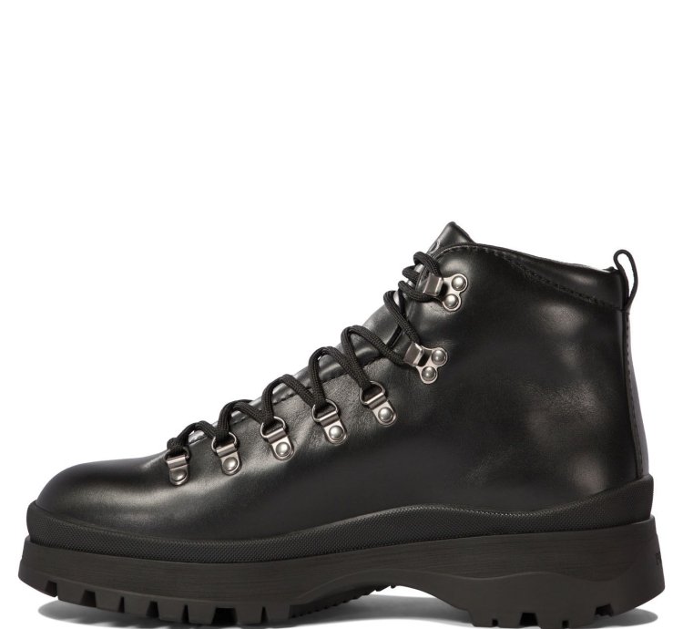 Prada Leather Boots With Triangle Logo Size Uk 10