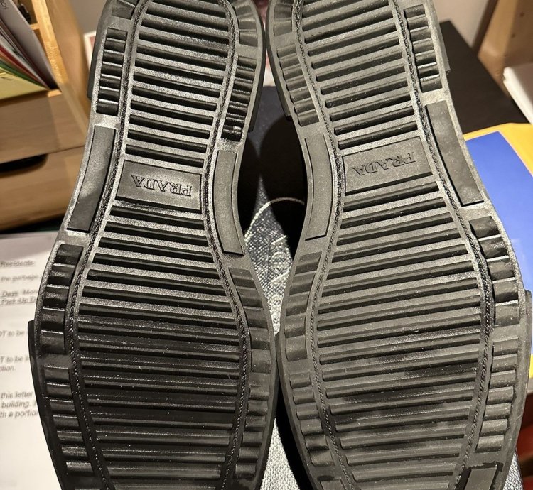 Prada Leather Lace Up Shoes With Rubber Sole