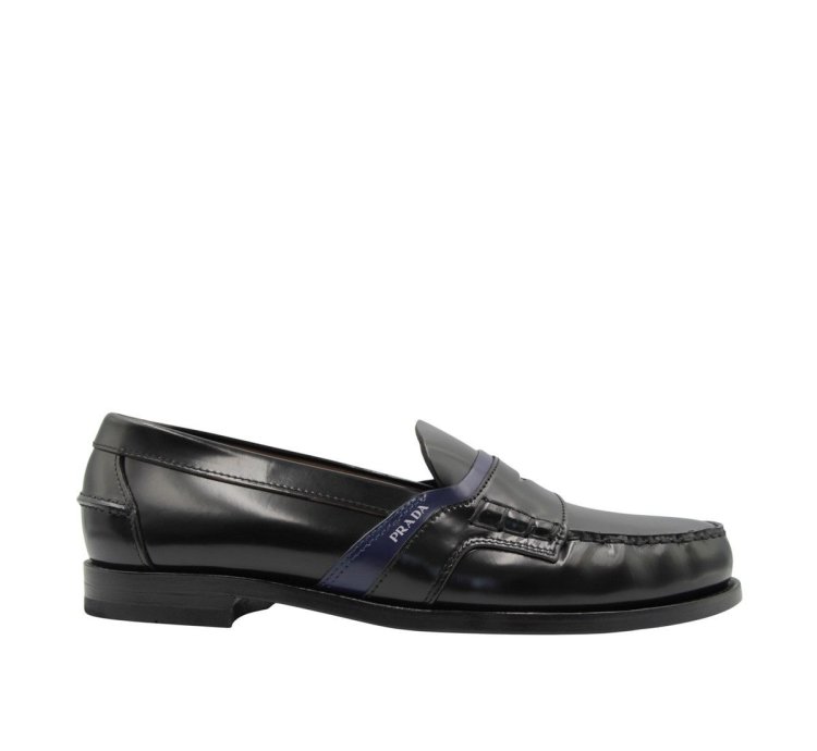 Prada Leather Logo Loafers