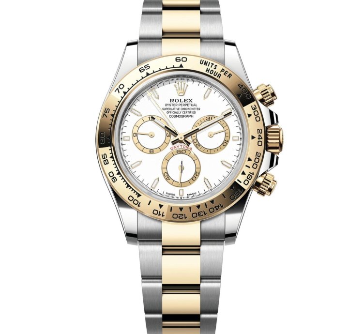 Rolex Daytona New 2025 White Index Dial Two Tone Yellow Gold Smooth Bezel Oyster Bracelet