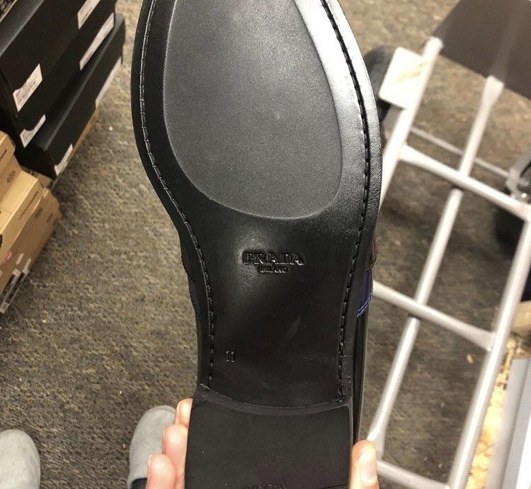 Prada Leather Logo Loafers