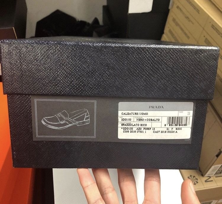 Prada Leather Logo Loafers