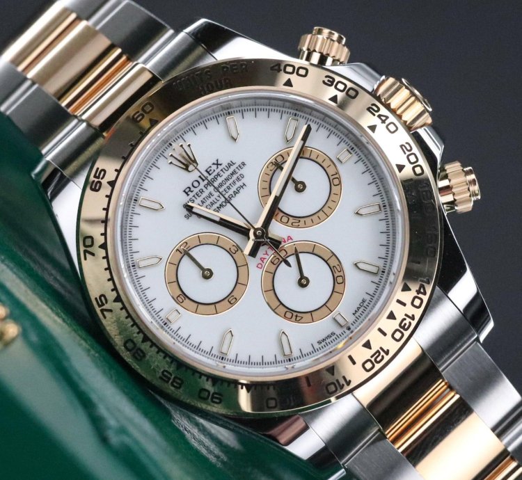 Rolex Daytona New Complete Two Tone White Dial 40mm Yellow Gold Oyster 126503 Cosmograph