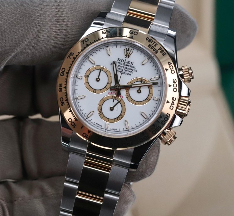Rolex Daytona New Complete Two Tone White Dial 40mm Yellow Gold Oyster 126503 Cosmograph