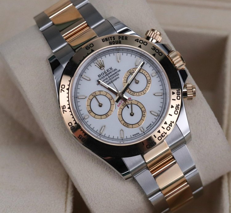 Rolex Daytona New Complete Two Tone White Dial 40mm Yellow Gold Oyster 126503 Cosmograph