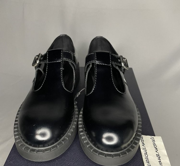 Prada Leather Mary Jane -strap Shoes