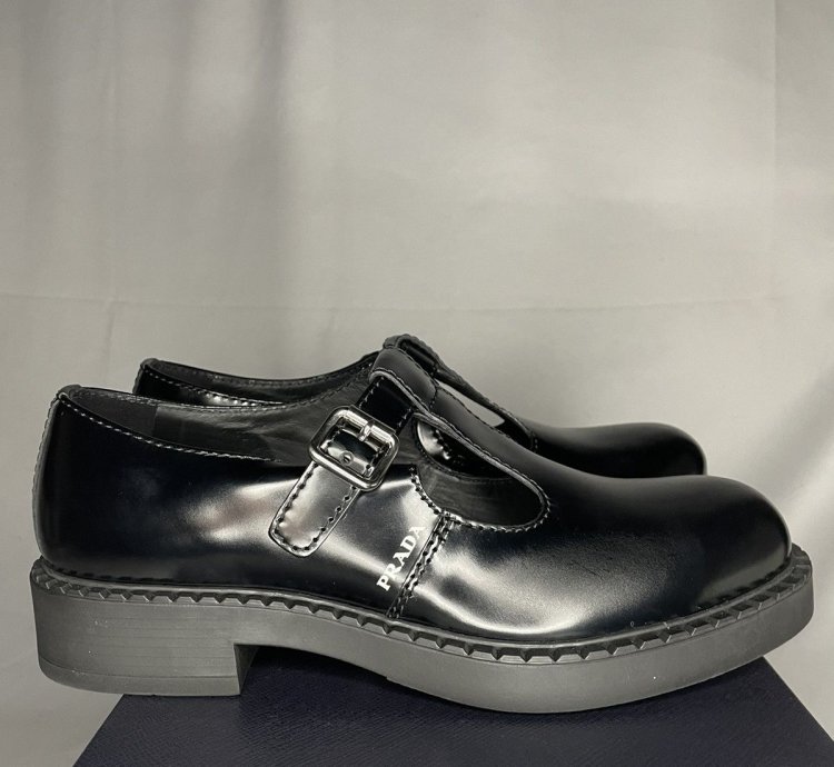 Prada Leather Mary Jane -strap Shoes