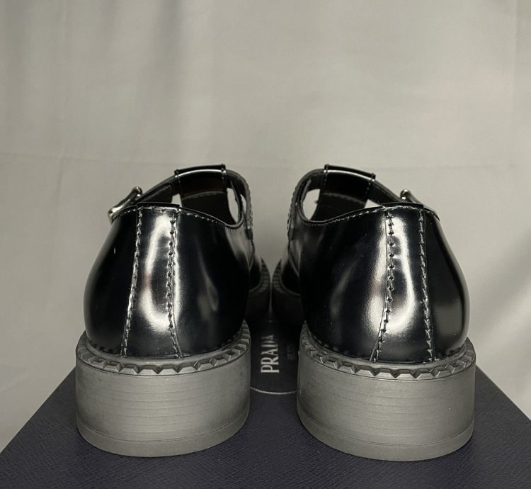 Prada Leather Mary Jane -strap Shoes