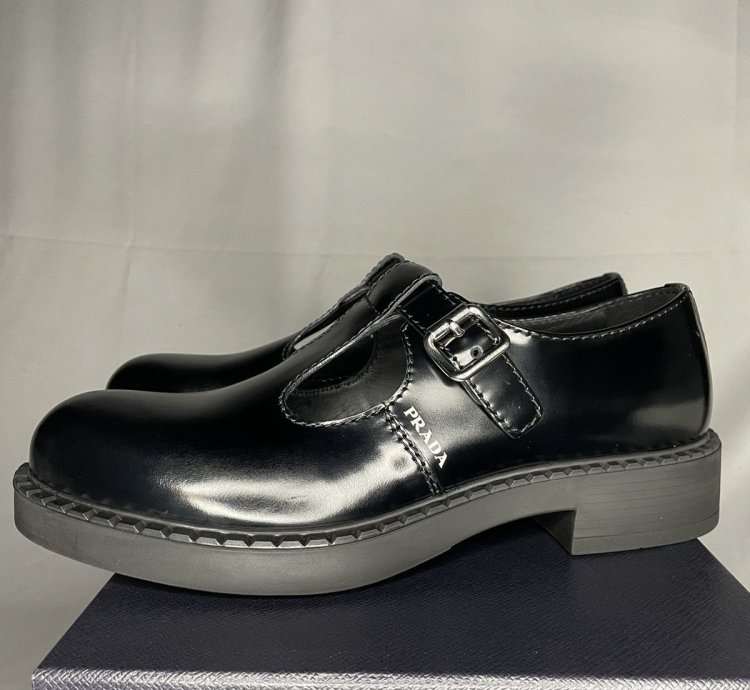 Prada Leather Mary Jane -strap Shoes