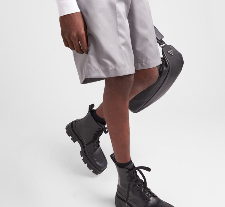 Prada Leather Monolith Boots
