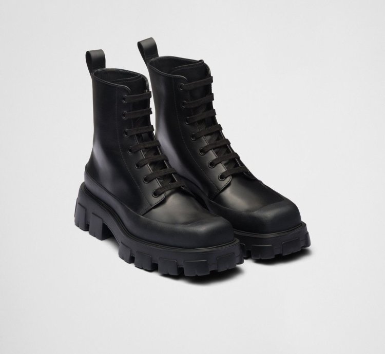 Prada Leather Monolith Boots