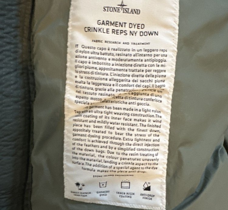 Stone Island Olive Down Jacket