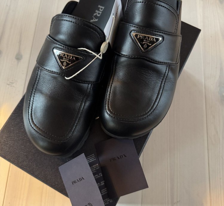 Prada Leather Mule Slippers