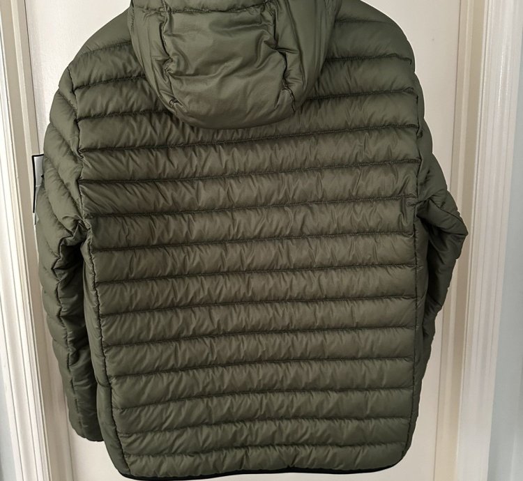 Stone Island Olive Puffer Down Jacket Size