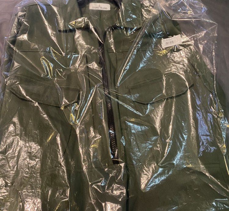 Stone Island Olive Sage Half Zip Shirt Jacket