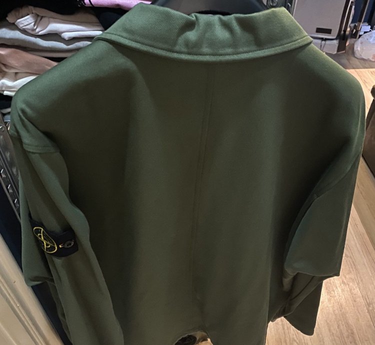 Stone Island Olive Sage Half Zip Shirt Jacket