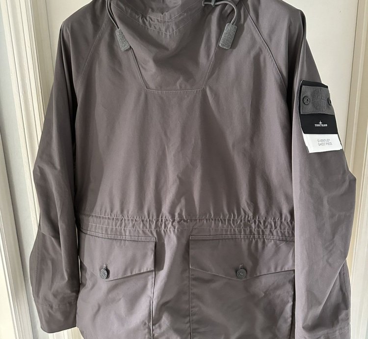 Stone Island Organic Ventile Ghost Piece Anorak Dark Grey