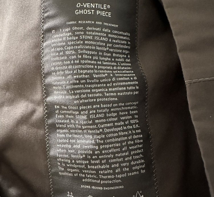 Stone Island Organic Ventile Ghost Piece Anorak Dark Grey