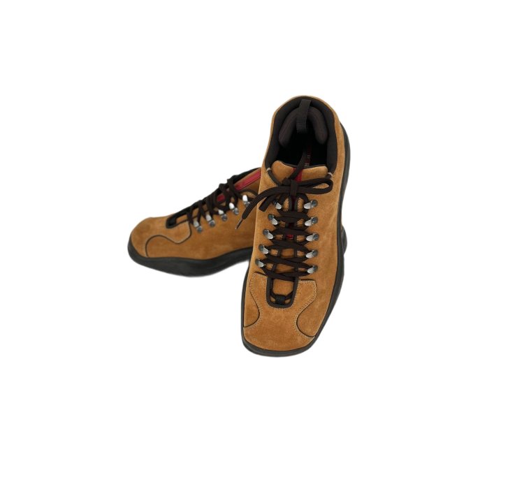 Prada Linea Rossa Orange Suede Walking Boot