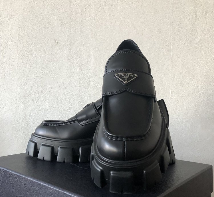 Prada Loafers Monolith Brushed Leather