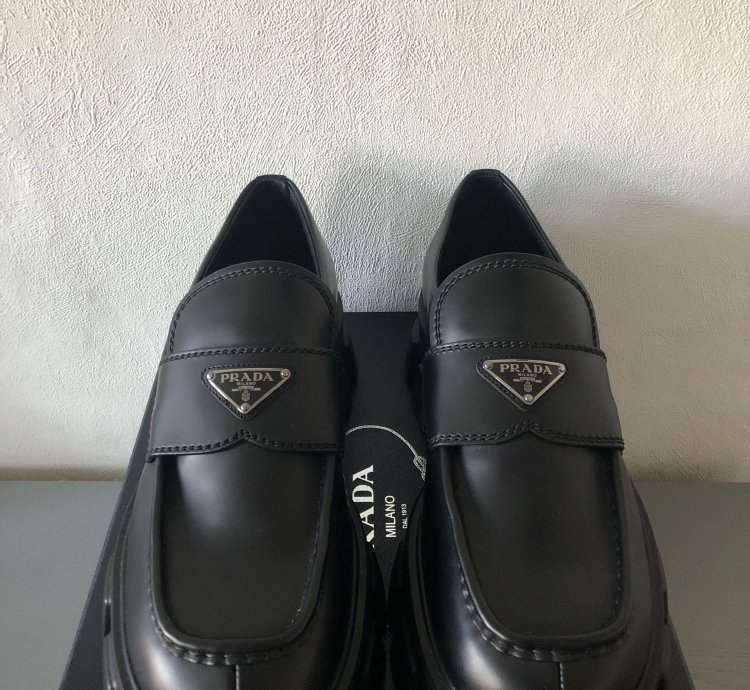 Prada Loafers Monolith Brushed Leather