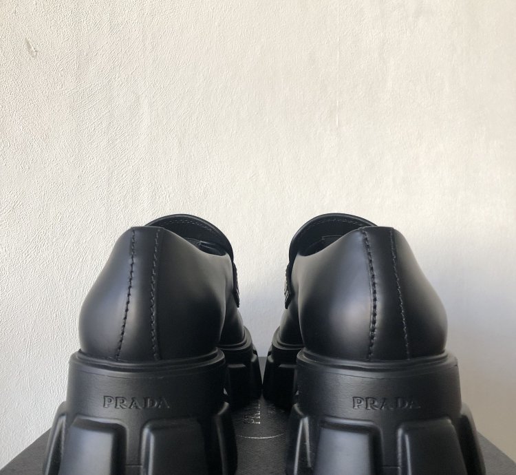Prada Loafers Monolith Brushed Leather