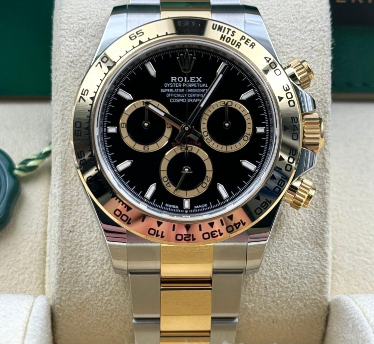 Rolex Daytona Unworn Cosmograph Daytona 40mm Black Dial Two Tone Bracelet 126503 Box Papers 2024