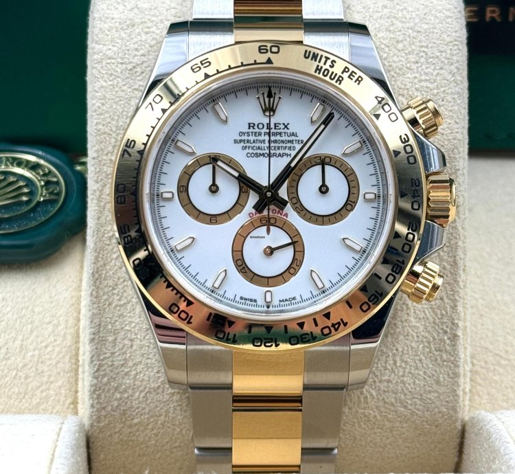 Rolex Daytona Unworn Cosmograph Daytona 40mm White Dial Two Tone Bracelet 126503 Box Papers 2024
