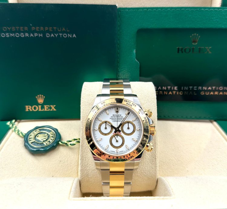 Rolex Daytona Unworn Cosmograph Daytona 40mm White Dial Two Tone Bracelet 126503 Box Papers 2024