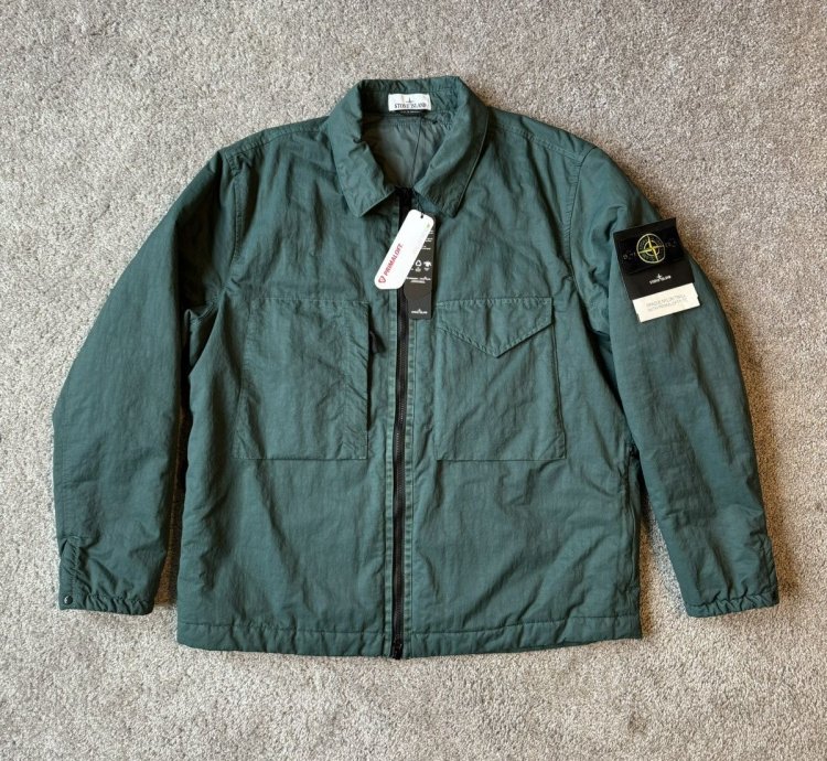 Stone Island Padded Zipped Overshirt Jacket Petrol