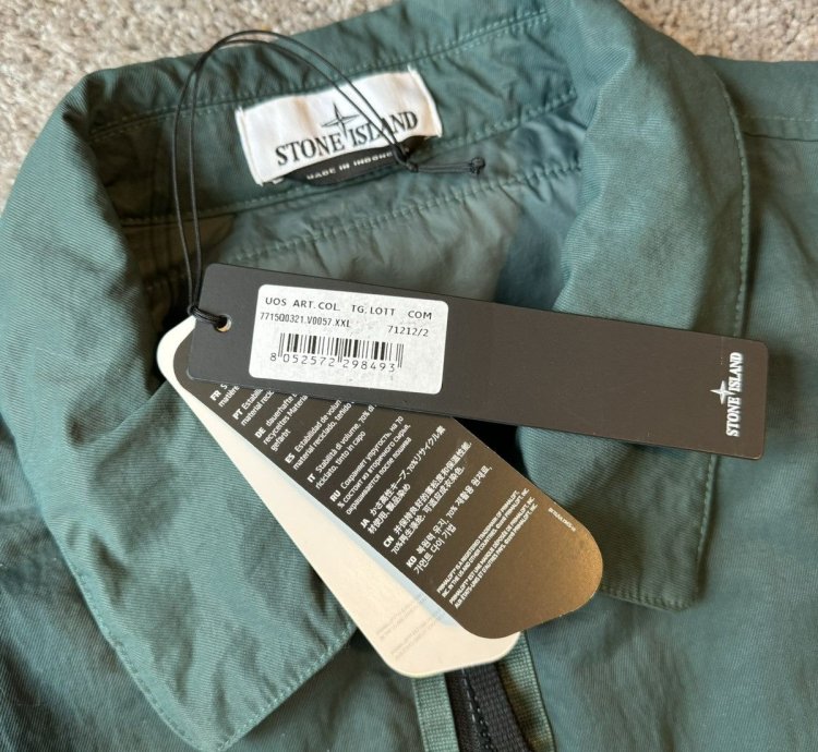 Stone Island Padded Zipped Overshirt Jacket Petrol
