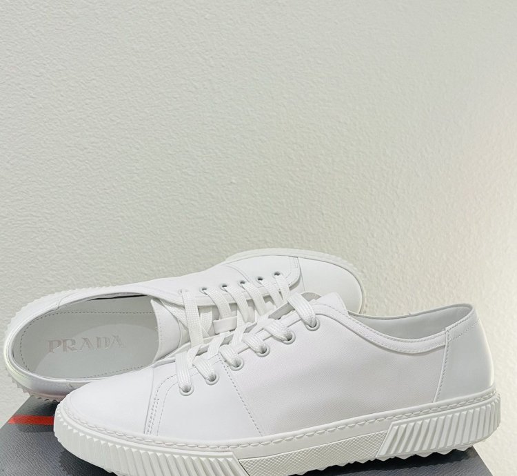 Prada Low Top Canvas Leather Sneakers Shoes