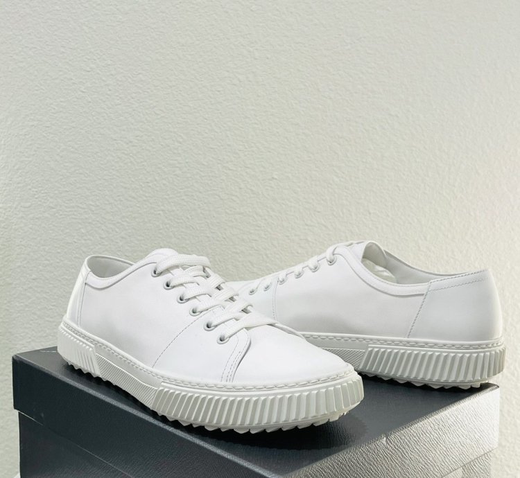 Prada Low Top Canvas Leather Sneakers Shoes
