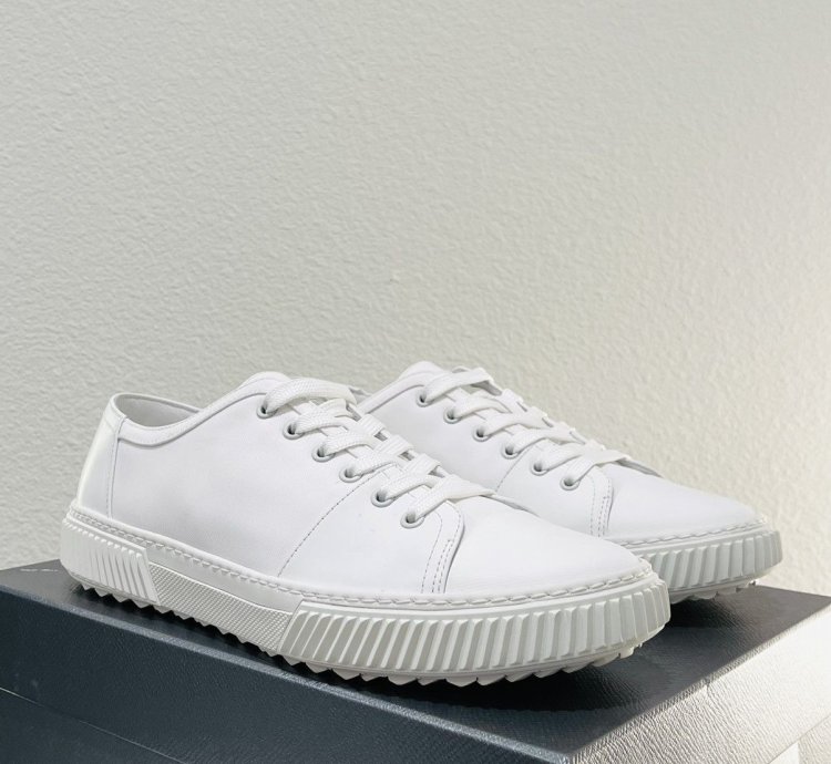 Prada Low Top Canvas Leather Sneakers Shoes