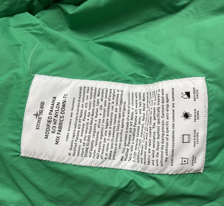 Stone Island Panama Nylon Metal Down Jacket In Green