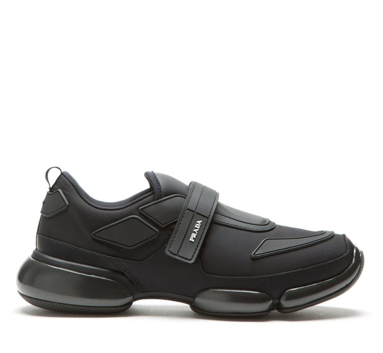 Prada Men Cloudbust Sneaker Shoes Black Strapped