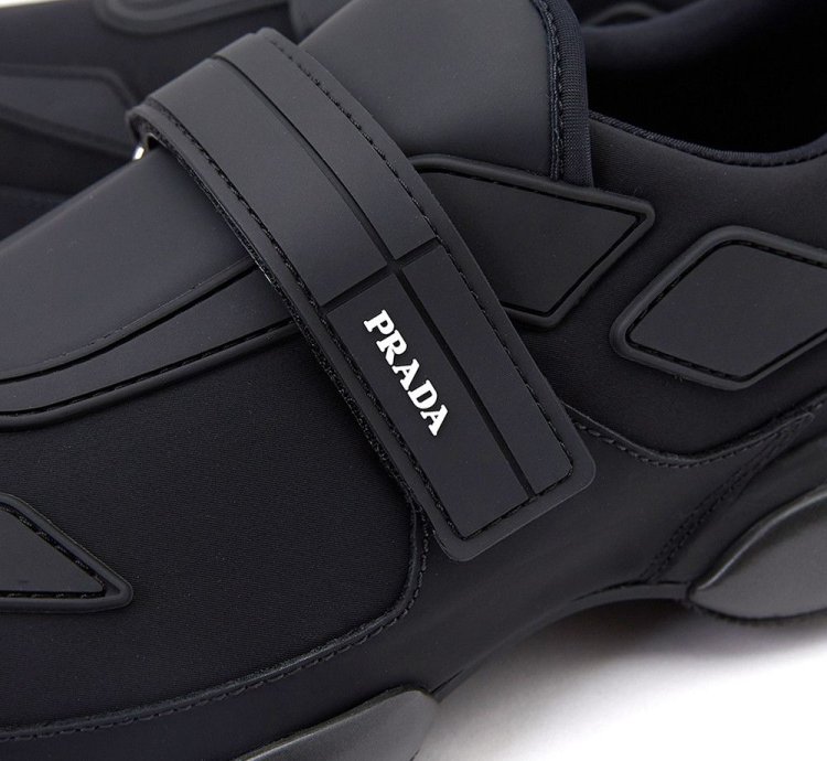 Prada Men Cloudbust Sneaker Shoes Black Strapped