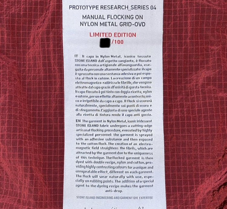 Stone Island Prototype Research Series 04