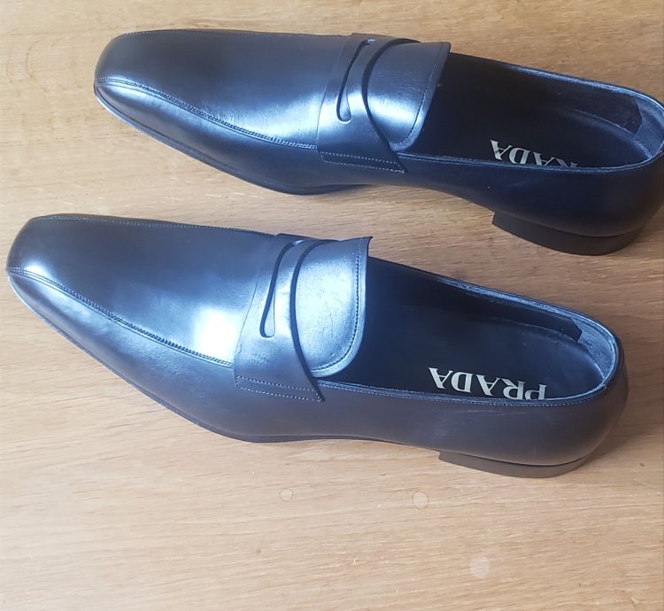 Prada Men Leather Shoes Size Uk9 Us10 New Old Stock