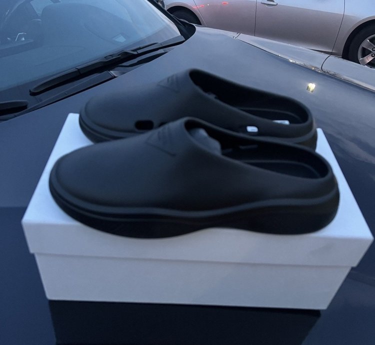 Prada Men Mellow Foam Rubber Mules Clogs Slip On Shoes