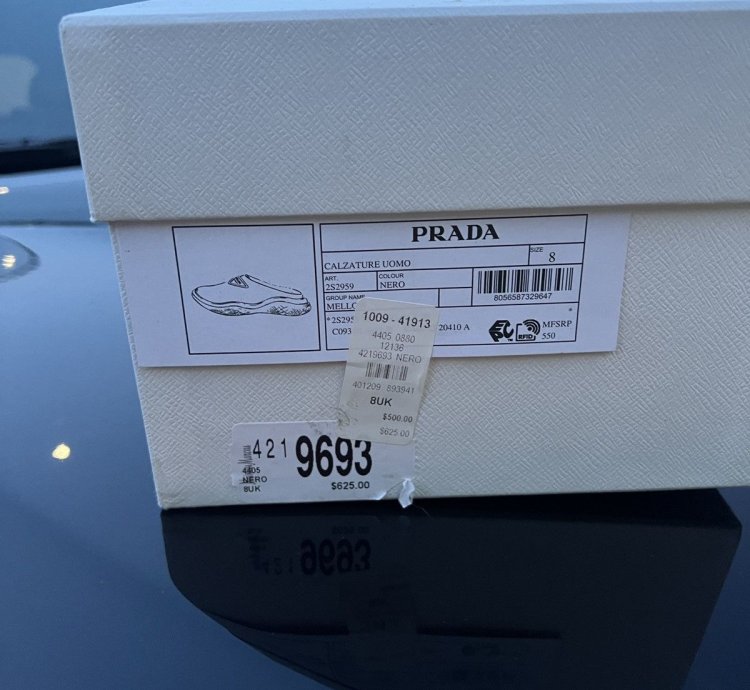Prada Men Mellow Foam Rubber Mules Clogs Slip On Shoes