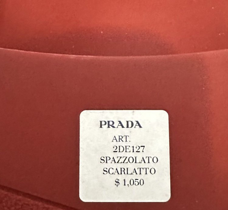 Prada Men Triangle Loafers In Red