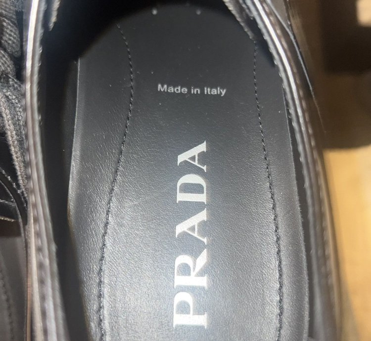 Prada Mens Leather Monolith Spazzolato Lace-up Derby