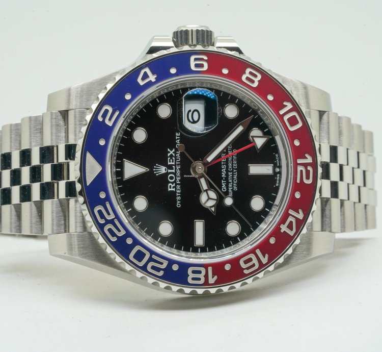 Rolex Gmt-master Ii 126710blro 40mm Jubile Pepsi Black Dial