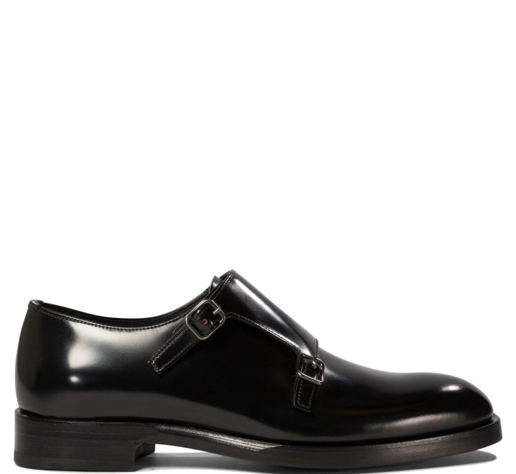 Prada Monk Shoes In Brushed Leather Size Uk 9