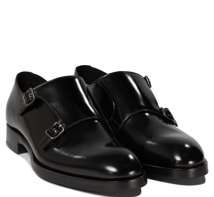 Prada Monk Shoes In Brushed Leather Size Uk 9