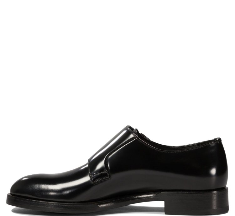 Prada Monk Shoes In Brushed Leather Size Uk 9