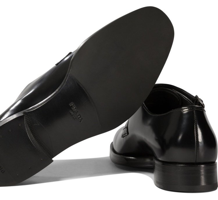 Prada Monk Shoes In Brushed Leather Size Uk 9