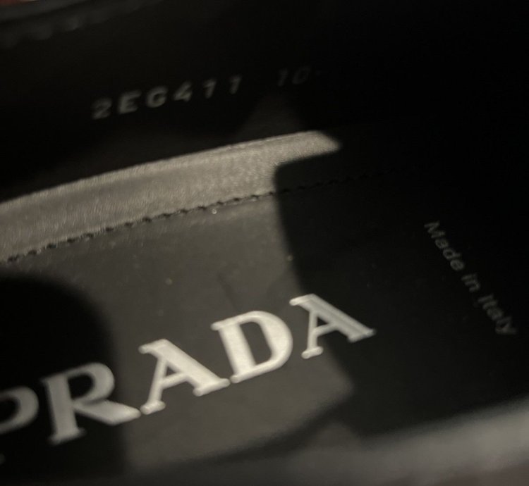 Prada Monolith Black Derby Leather Rubber Cap Toe Sz 11