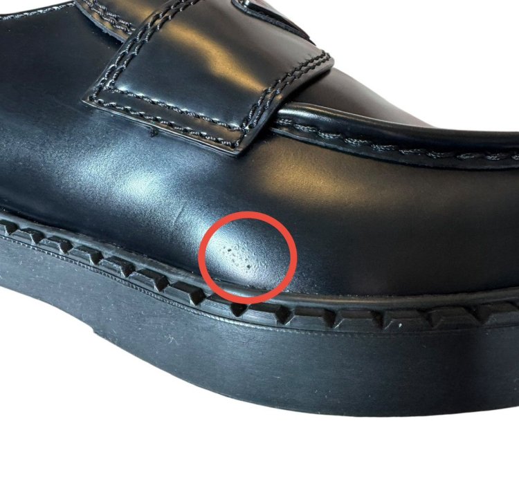 Prada Monolith Black Leather Loafers Size 43 Eu 9 Us